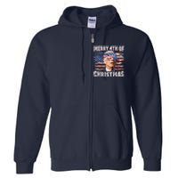 Joe Biden 4th Of July Shirts Merry 4th Of Christmas American US Flag Full Zip Hoodie