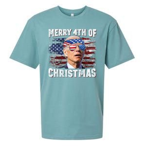 Joe Biden 4th Of July Shirts Merry 4th Of Christmas American US Flag Sueded Cloud Jersey T-Shirt