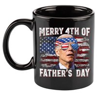 Joe Biden 4th Of July Shirts Merry 4th Of Fathers Day American US Flag 11oz C Handle Ceramic Mug