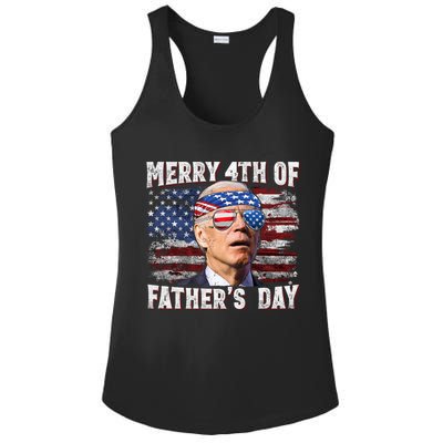 Joe Biden 4th Of July Shirts Merry 4th Of Fathers Day American US Flag Ladies PosiCharge Competitor Racerback Tank