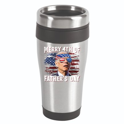 Joe Biden 4th Of July Shirts Merry 4th Of Fathers Day American US Flag 16oz Travel Tumbler