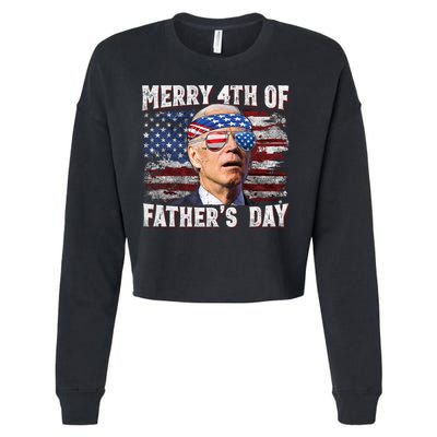 Joe Biden 4th Of July Shirts Merry 4th Of Fathers Day American US Flag Cropped Pullover Crew