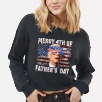 Joe Biden 4th Of July Shirts Merry 4th Of Fathers Day American US Flag Cropped Pullover Crew