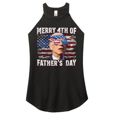 Joe Biden 4th Of July Shirts Merry 4th Of Fathers Day American US Flag Women's Perfect Tri Rocker Tank