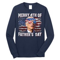 Joe Biden 4th Of July Shirts Merry 4th Of Fathers Day American US Flag Long Sleeve Shirt