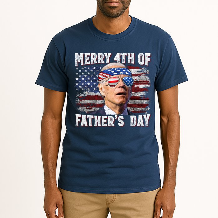 Joe Biden 4th Of July Shirts Merry 4th Of Fathers Day American US Flag Tall T-Shirt