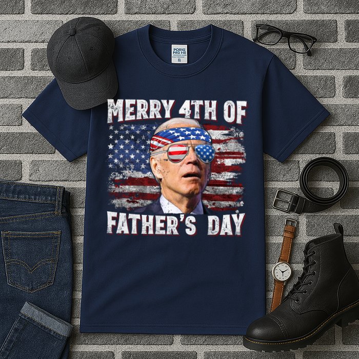 Joe Biden 4th Of July Shirts Merry 4th Of Fathers Day American US Flag Tall T-Shirt
