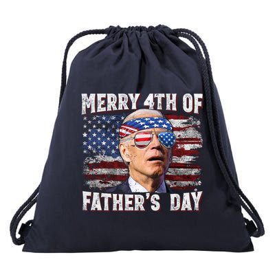 Joe Biden 4th Of July Shirts Merry 4th Of Fathers Day American US Flag Drawstring Bag