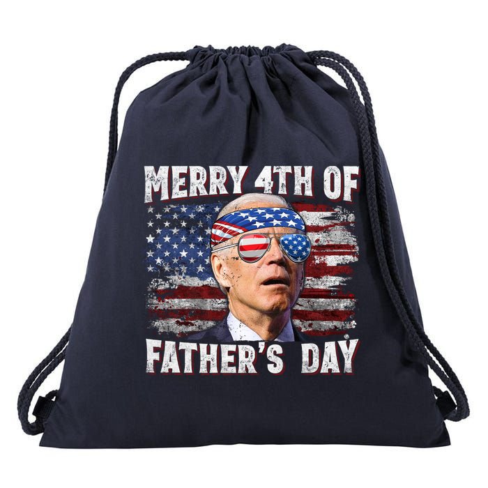 Joe Biden 4th Of July Shirts Merry 4th Of Fathers Day American US Flag Drawstring Bag