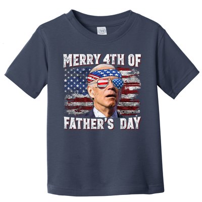 Joe Biden 4th Of July Shirts Merry 4th Of Fathers Day American US Flag Toddler T-Shirt