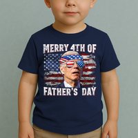Joe Biden 4th Of July Shirts Merry 4th Of Fathers Day American US Flag Toddler T-Shirt