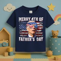 Joe Biden 4th Of July Shirts Merry 4th Of Fathers Day American US Flag Toddler T-Shirt