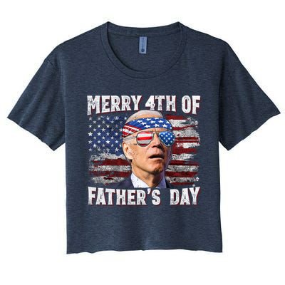 Joe Biden 4th Of July Shirts Merry 4th Of Fathers Day American US Flag Crop Top