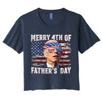 Joe Biden 4th Of July Shirts Merry 4th Of Fathers Day American US Flag Crop Top