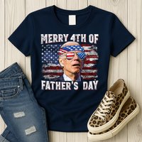 Joe Biden 4th Of July Shirts Merry 4th Of Fathers Day American US Flag Womens T-Shirt