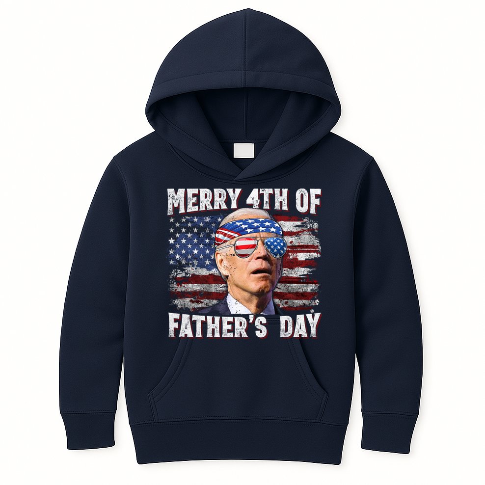 Joe Biden 4th Of July Shirts Merry 4th Of Fathers Day American US Flag Kids Hoodie