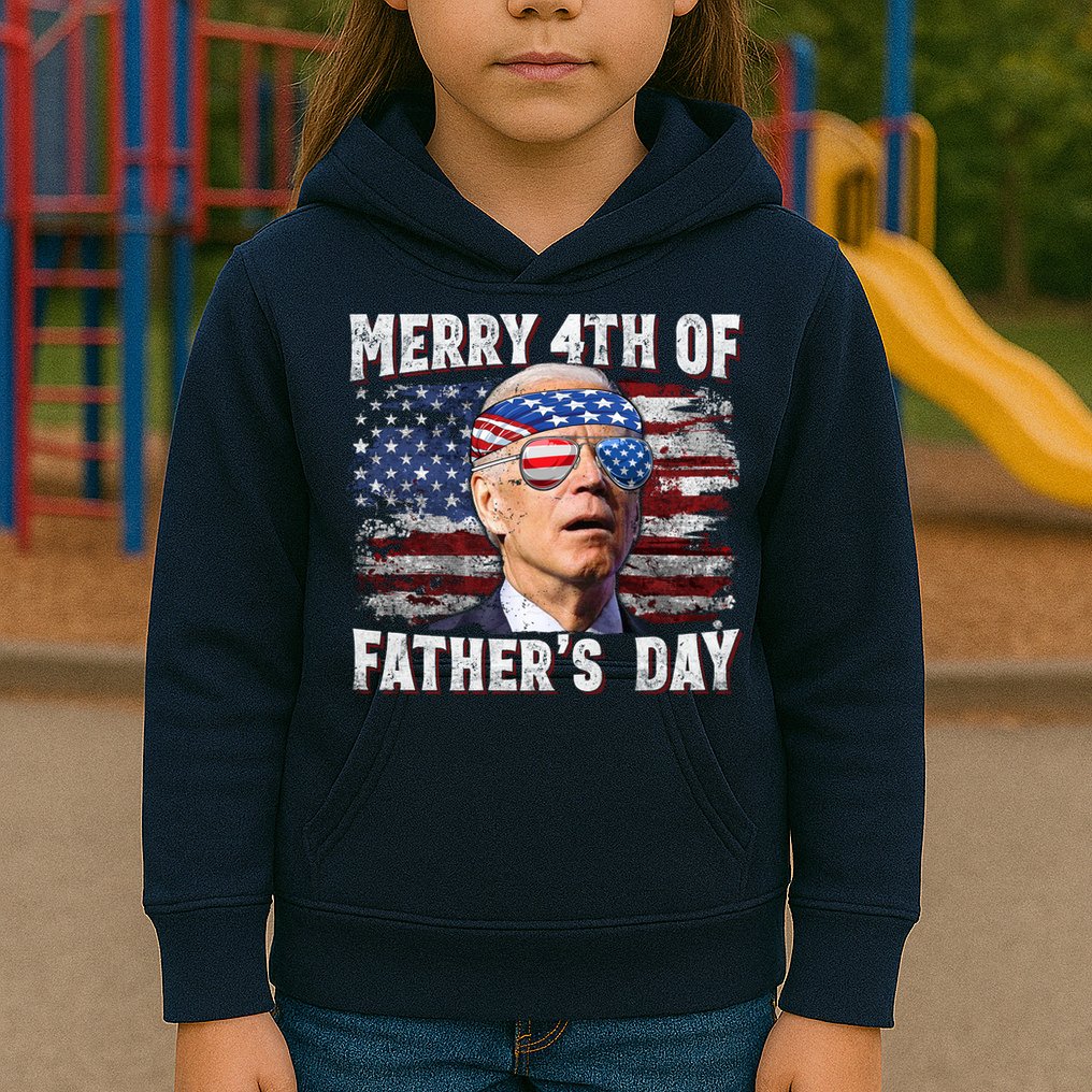 Joe Biden 4th Of July Shirts Merry 4th Of Fathers Day American US Flag Kids Hoodie