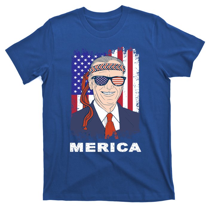 Joe Biden 4th Of July Merica Vintage American Flag Patriotic Gift T-Shirt