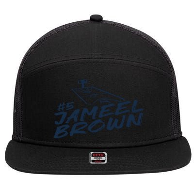 Jameel Brown 5 Chalk 7 Panel Mesh Trucker Snapback Hat