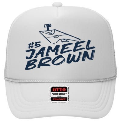 Jameel Brown 5 Chalk High Crown Mesh Back Trucker Hat