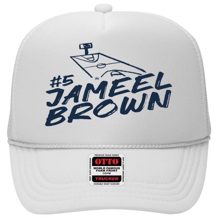 Jameel Brown 5 Chalk High Crown Mesh Back Trucker Hat