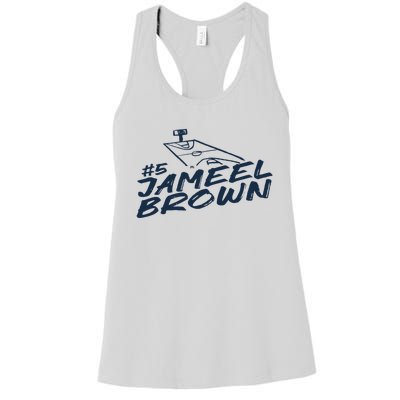 Jameel Brown 5 Chalk Women's Racerback Tank