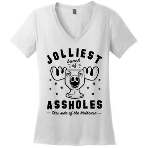 Jolliest Bunch Assholes Nuthouse Women's V-Neck T-Shirt