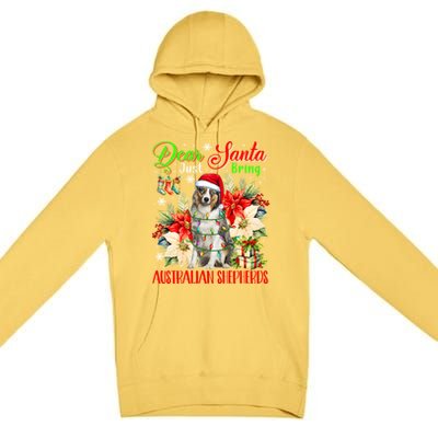 Just Bring Australian Shepherds Christmas Flowers Santa Dog Gift Premium Pullover Hoodie