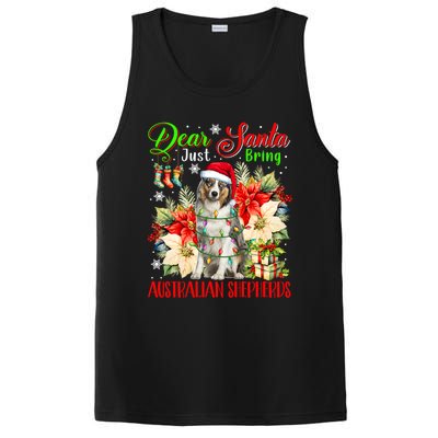 Just Bring Australian Shepherds Christmas Flowers Santa Dog Gift PosiCharge Competitor Tank