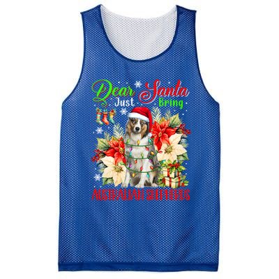 Just Bring Australian Shepherds Christmas Flowers Santa Dog Gift Mesh Reversible Basketball Jersey Tank