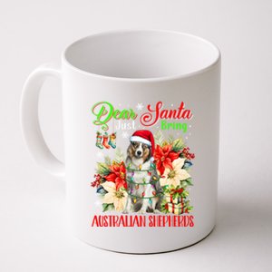 Just Bring Australian Shepherds Christmas Flowers Santa Dog Gift Coffee Mug