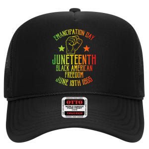 Juneteenth Black American Freedom June 19th Emancipation Day High Crown Mesh Back Trucker Hat