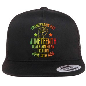 Juneteenth Black American Freedom June 19th Emancipation Day Flat Bill Trucker Hat