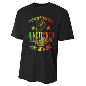 Juneteenth Black American Freedom June 19th Emancipation Day Performance Sprint T-Shirt