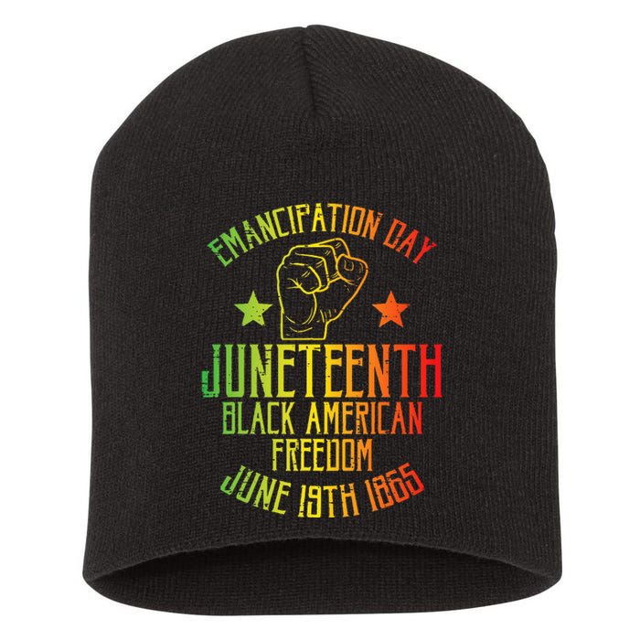 Juneteenth Black American Freedom June 19th Emancipation Day Short Acrylic Beanie