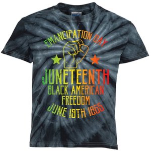 Juneteenth Black American Freedom June 19th Emancipation Day Kids Tie-Dye T-Shirt