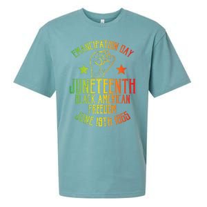 Juneteenth Black American Freedom June 19th Emancipation Day Sueded Cloud Jersey T-Shirt