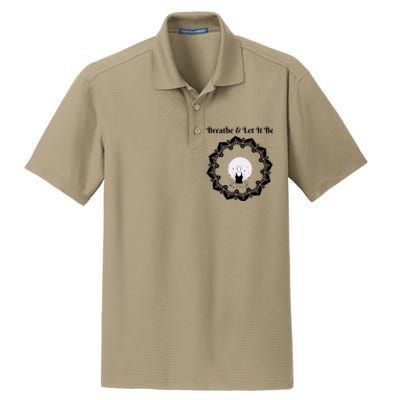 Just Breathe And Let It Be Inhale Exhale Gift Dry Zone Grid Polo