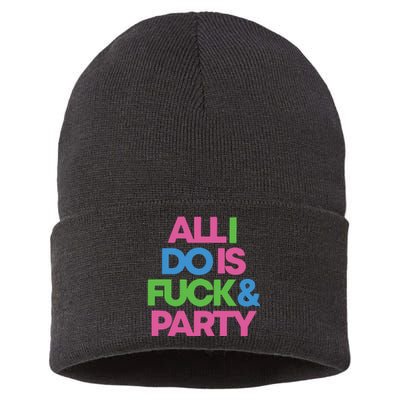 Joe Bones All I Do Is Fuck And Party Sustainable Knit Beanie