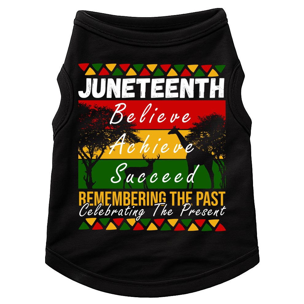 Juneteenth Believe Achieve Succeed Africa Doggie Tank