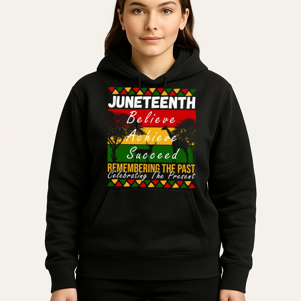 Juneteenth Believe Achieve Succeed Africa Hoodie