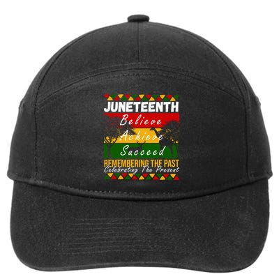 Juneteenth Believe Achieve Succeed Africa 7-Panel Snapback Hat