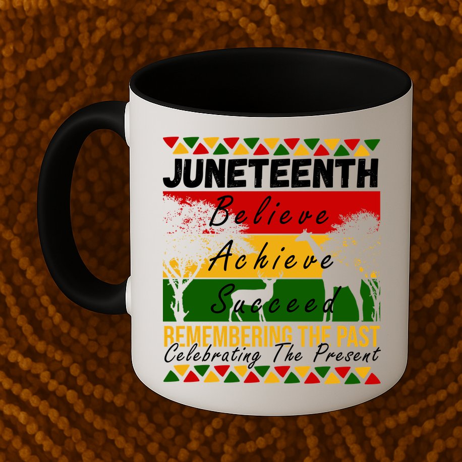 Juneteenth Believe Achieve Succeed Africa Mug