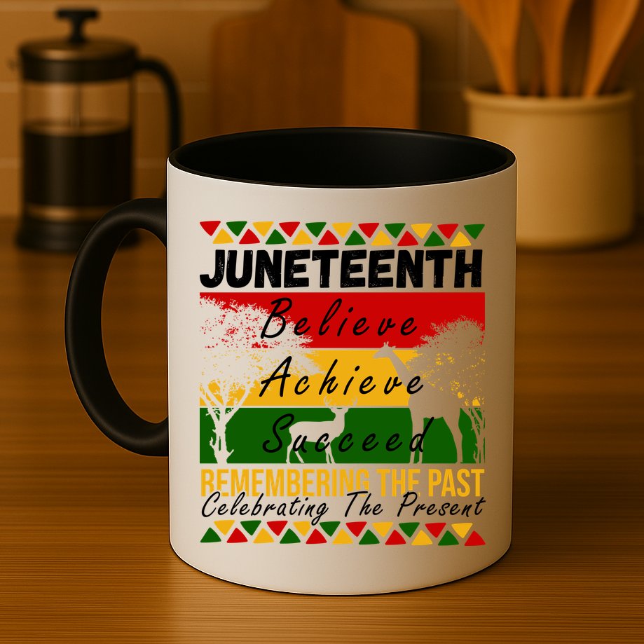 Juneteenth Believe Achieve Succeed Africa Mug