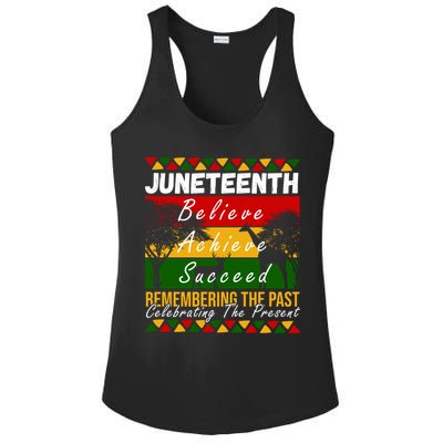 Juneteenth Believe Achieve Succeed Africa Ladies PosiCharge Competitor Racerback Tank