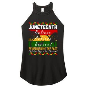 Juneteenth Believe Achieve Succeed Africa Women’s Perfect Tri Rocker Tank