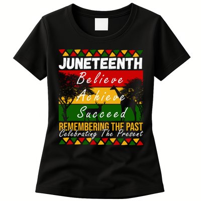Juneteenth Believe Achieve Succeed Africa Womens T-Shirt