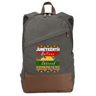 Juneteenth Believe Achieve Succeed Africa Cotton Canvas Backpack