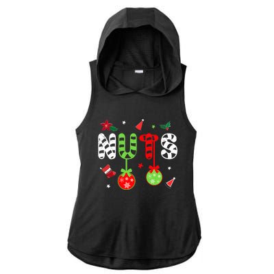 Jingle Balls and Tinsel Tits Fun Christmas Couple Chestnuts Ladies PosiCharge Tri-Blend Wicking Draft Hoodie Tank