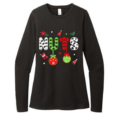 Jingle Balls and Tinsel Tits Fun Christmas Couple Chestnuts Womens CVC Long Sleeve Shirt